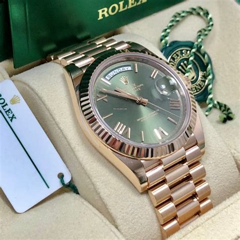 rolex rose gold green|rose gold rolex used.